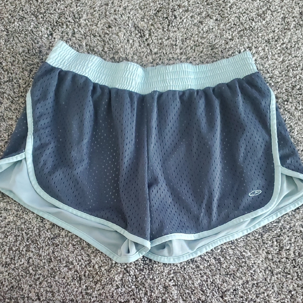 Champion Women's Gray & Light Blue Athletic Shorts